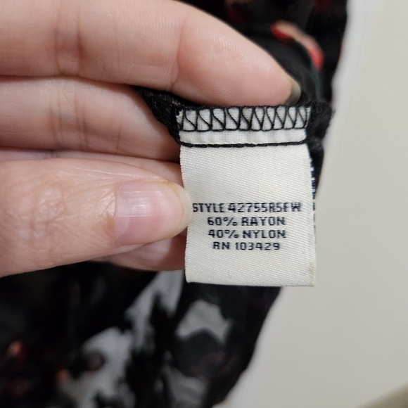 Cafe Marrakesh Women's L Sheer Velvet Burnout Floral Blouse Whimsigoth Feminine - Picture 7 of 8